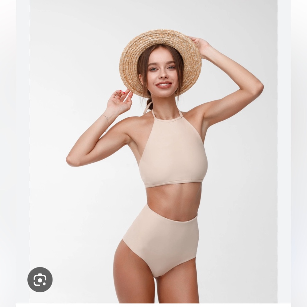 Forever 21 Cream Halter Bikini Set